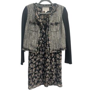 BCBGeneration Women’s Dress and Jacket Ensemble Size XS Black Pink Tweed